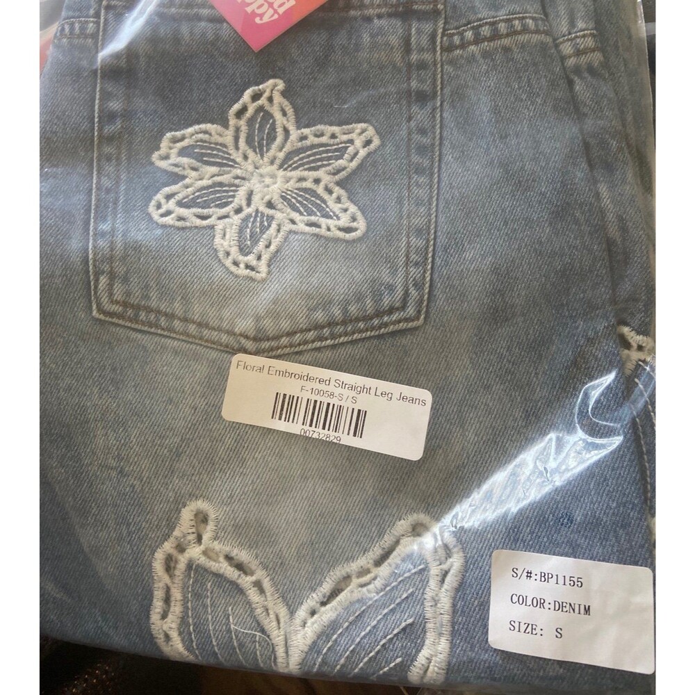 Oli & Hali Jeans OH! Jeans Embroidered floral cotton jeans womens small 2- 4 new - Picture 4 of 11
